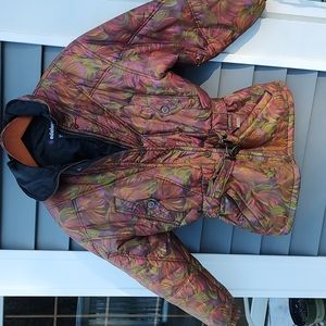 Edelweiss retro  multi color belted ski jacket